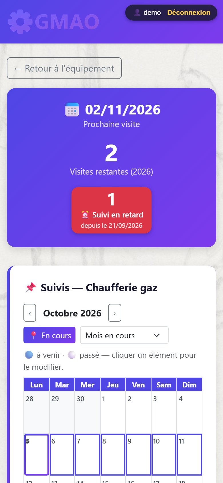 Calendrier des suivis sur téléphone